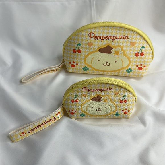 Pompompurin Two-Piece Set Sanrio Japanese Cute Cosmetic Bag Storage Bag - Picture 1 of 8